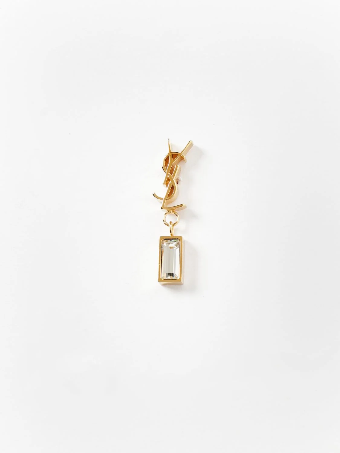 SAINT LAURENT OS cassandre ysl monogram brass earrings