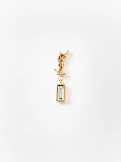 cassandre ysl monogram brass earrings