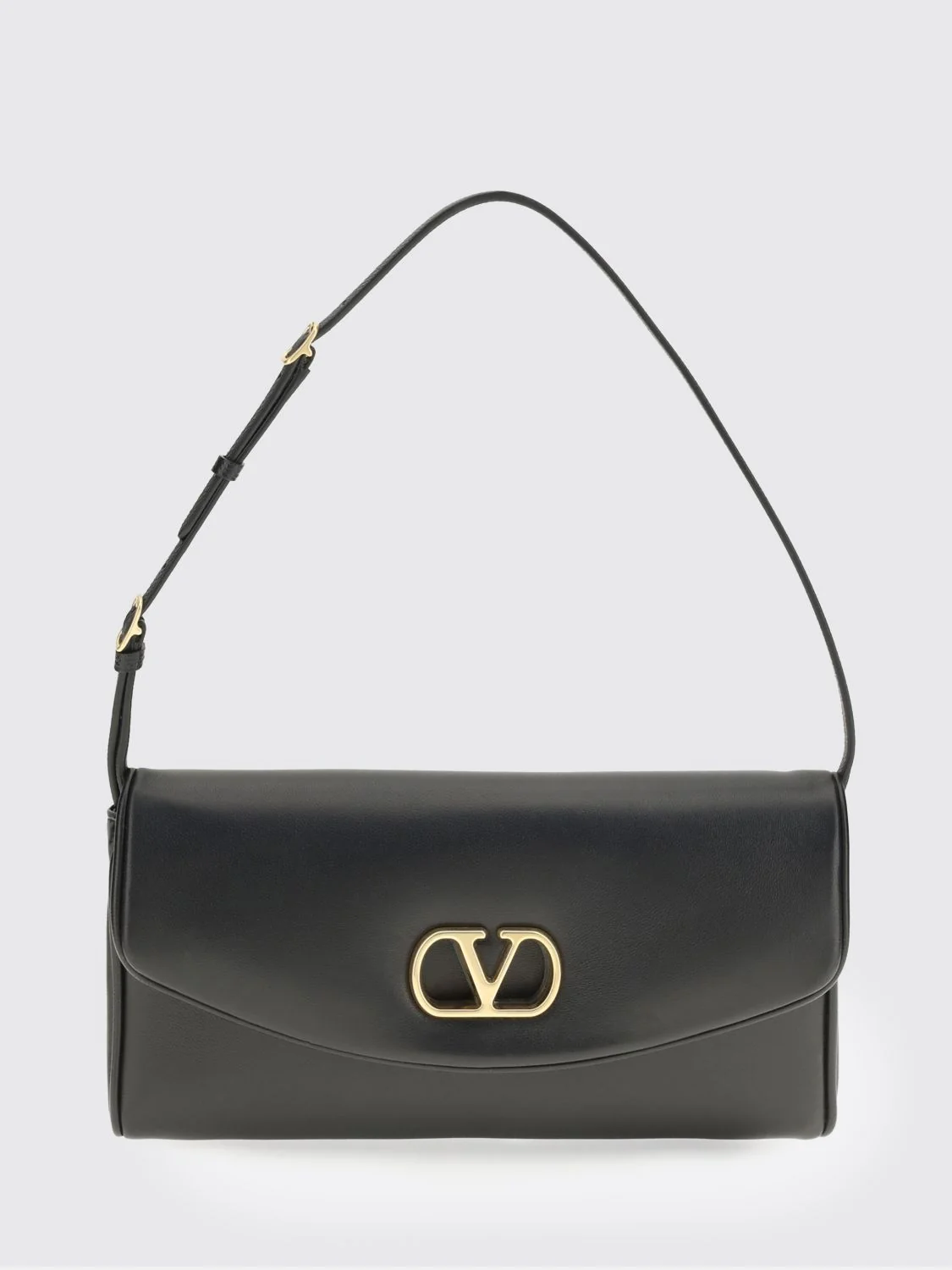 devain nappa leather shoulder bag with vlogo signature