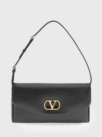 devain nappa leather shoulder bag with vlogo signature