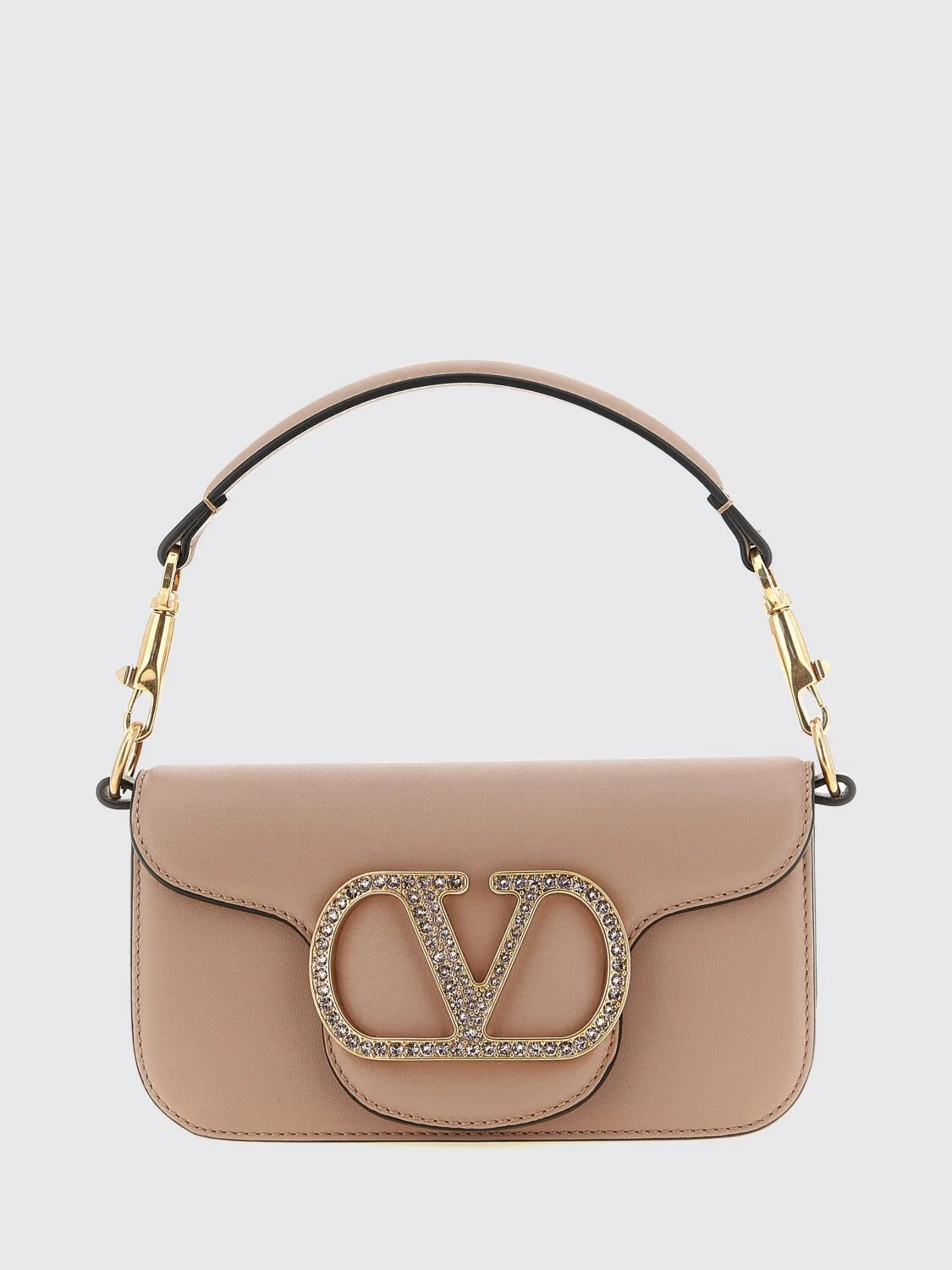 locò mini leather handbag with crystal vlogo