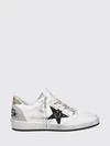 ball star leather and glitter fabric sneakers with used effect