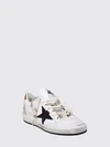 ball star leather and glitter fabric sneakers with used effect