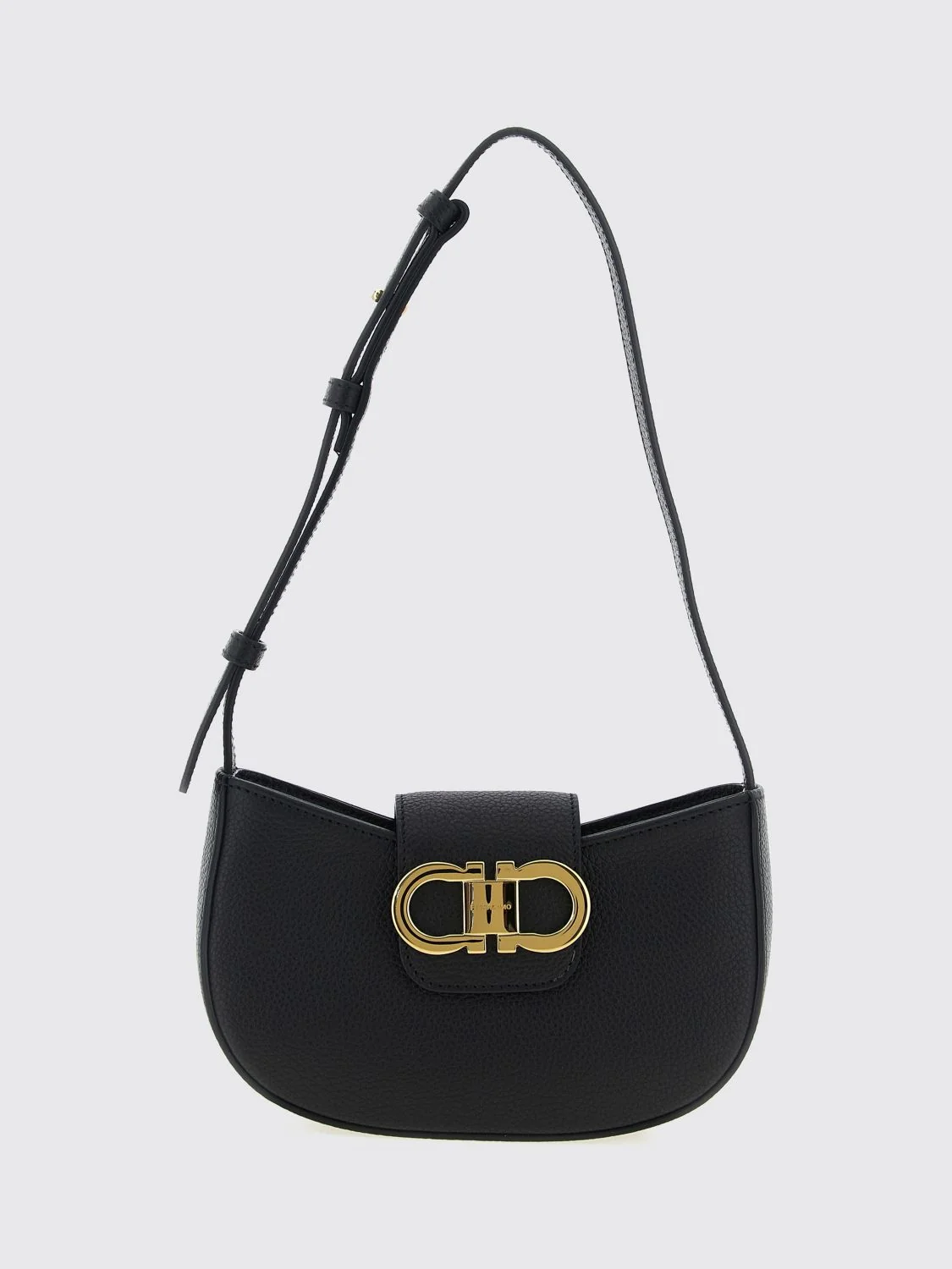 small calfskin leather crossbody bag with gancini clasp