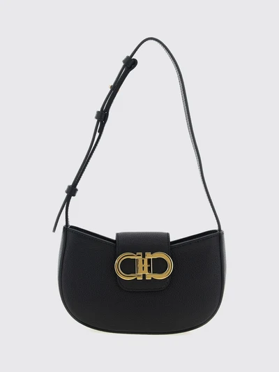 small calfskin leather crossbody bag with gancini clasp