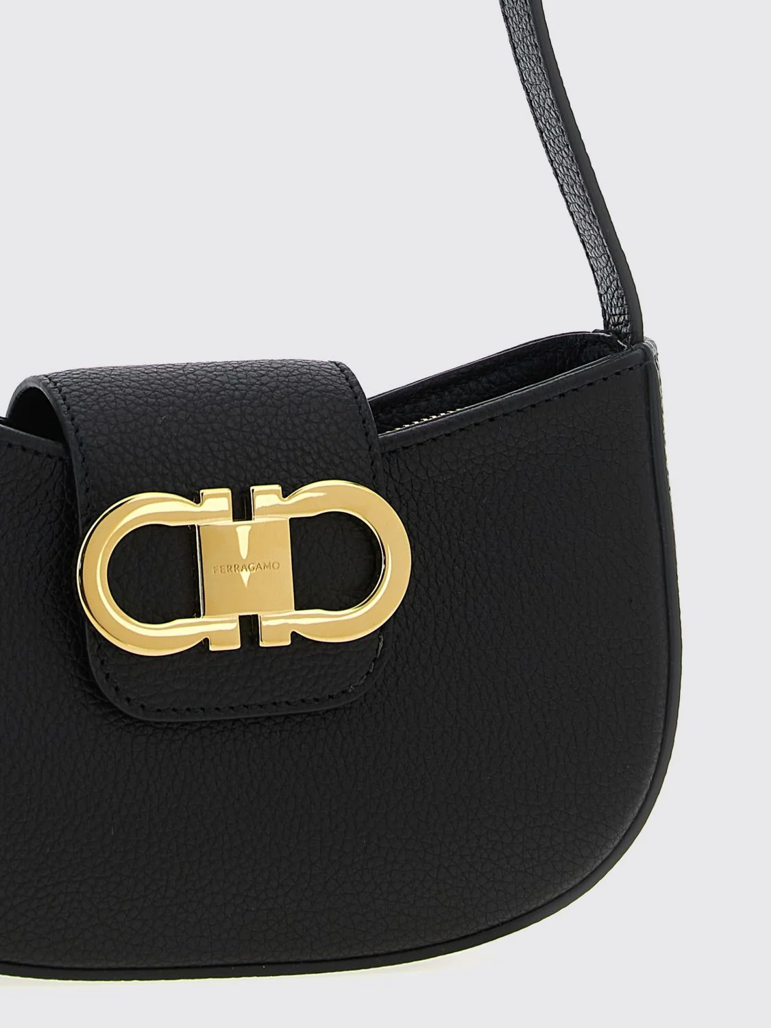 small calfskin leather crossbody bag with gancini clasp