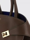hug calfskin leather tote bag with double handles
