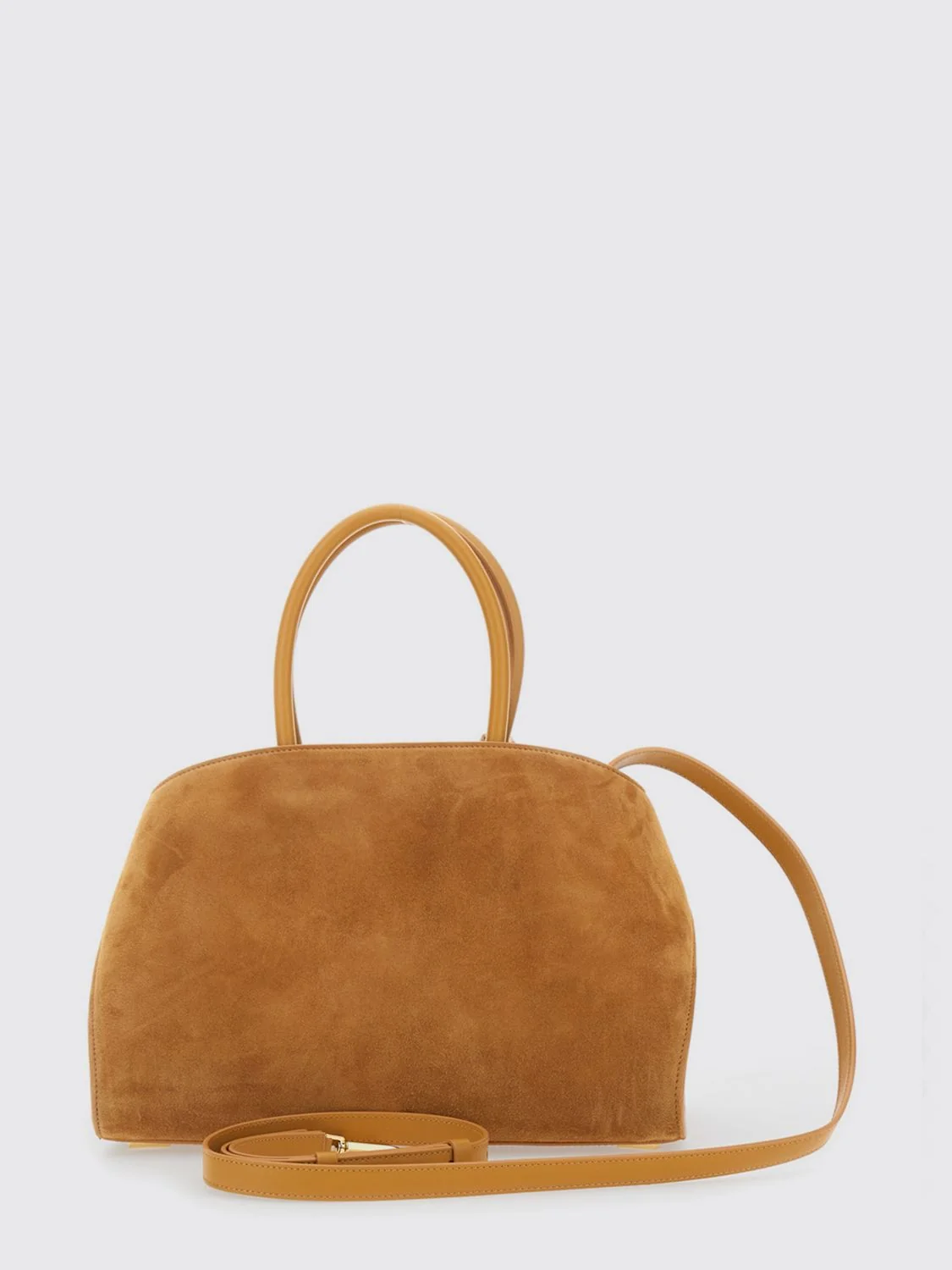 FERRAGAMO OS hug suede leather handbag with double handles