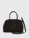 hug small suede leather top handle bag with removable strap