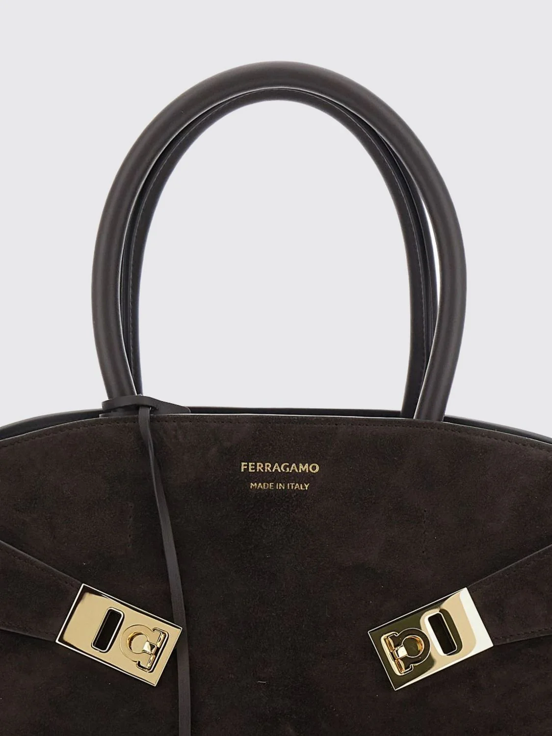 hug small suede leather top handle bag with removable strap