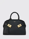 hug calfskin leather mini top handle bag with double handle and straps
