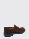 suede calf leather loafers with rubber pebbles on the heel
