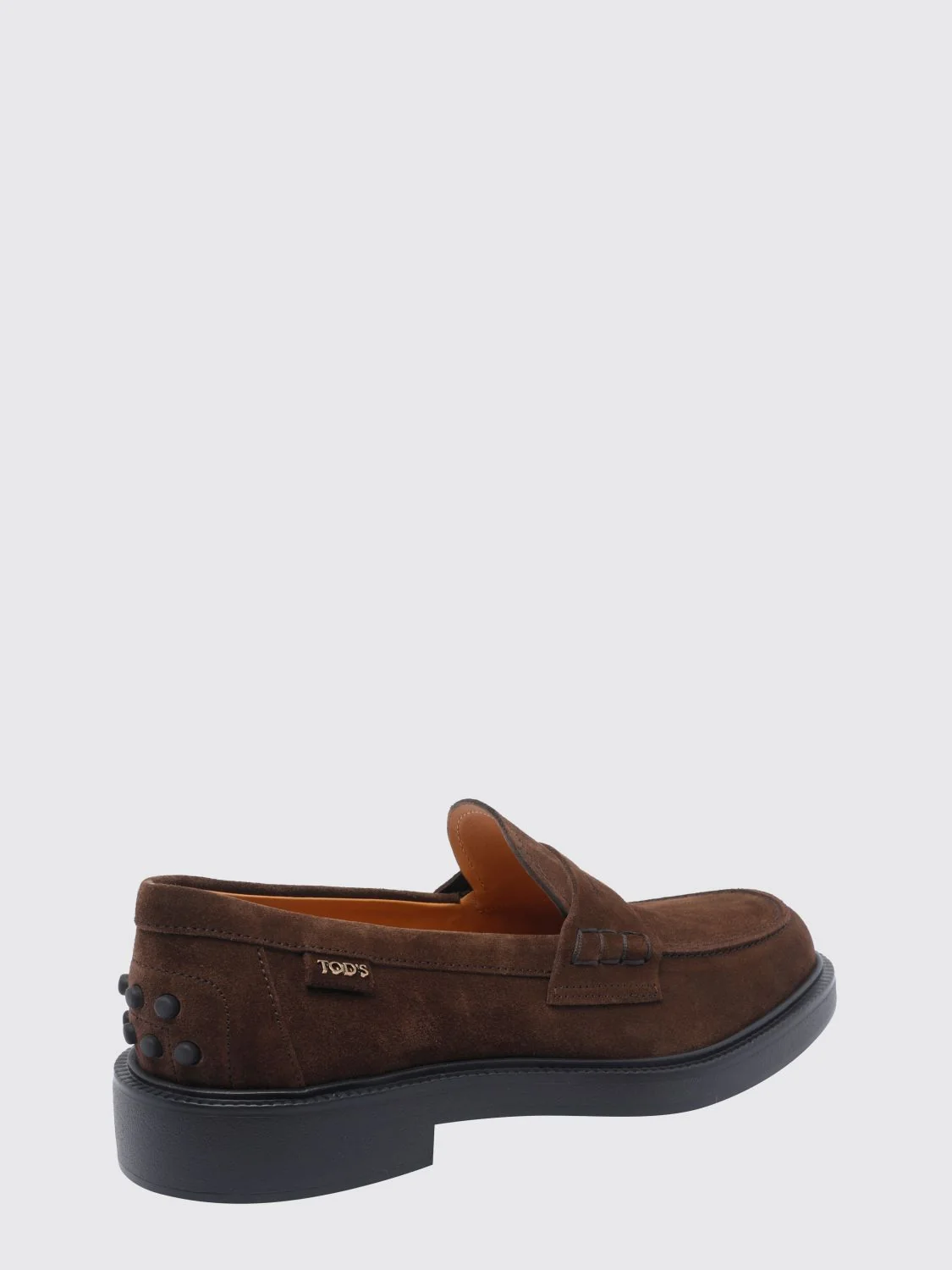 suede calf leather loafers with rubber pebbles on the heel