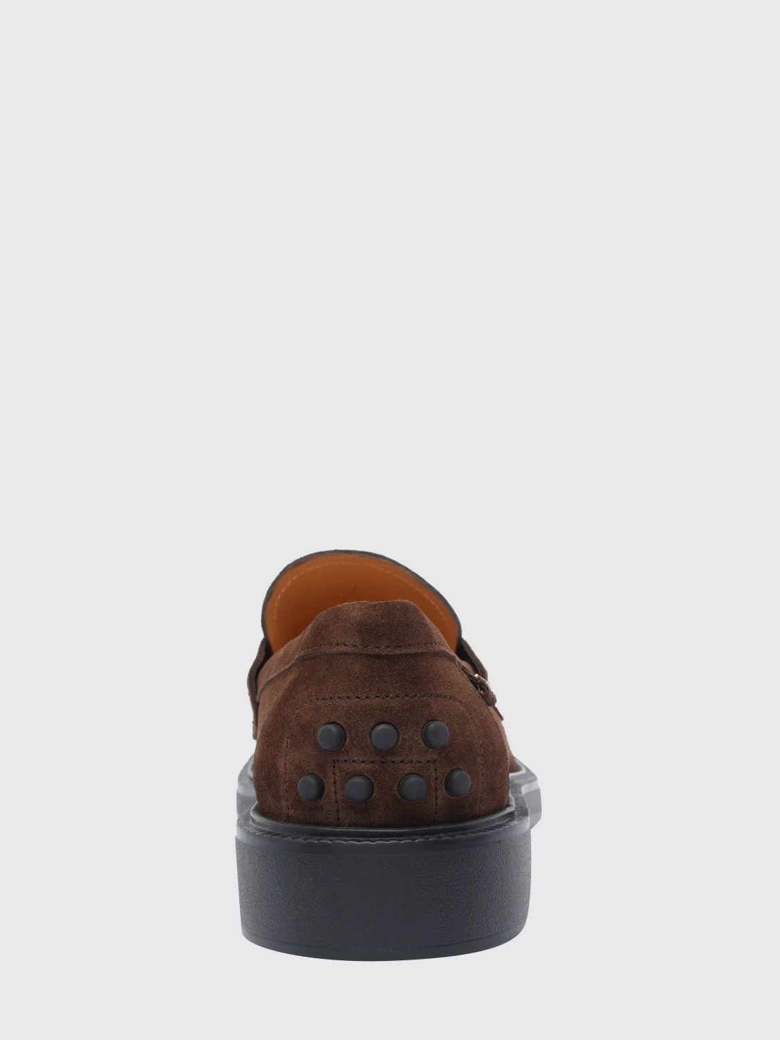 suede calf leather loafers with rubber pebbles on the heel