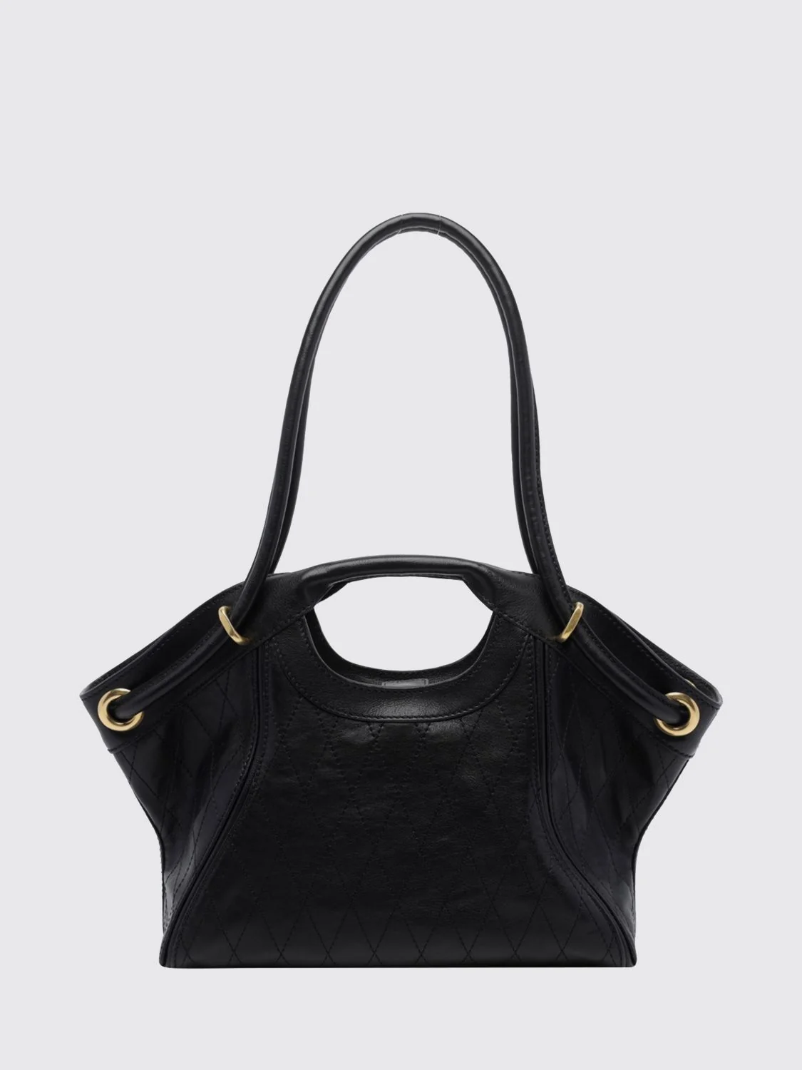 BALMAIN OS quilted sheep leather tote bag with inner pouch