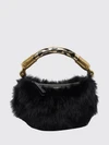 ébène faux fur mini handbag with rigid handle