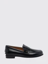 brushed leather loafers with strap and metal logo