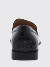 brushed leather loafers with strap and metal logo