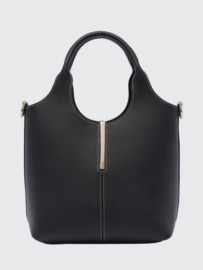 mini handbag in smooth calf leather with removable shoulder strap