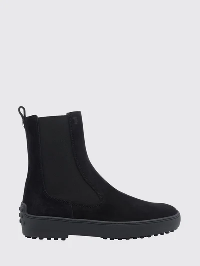 suede chelsea ankle boots with t timeless logo and pebbles