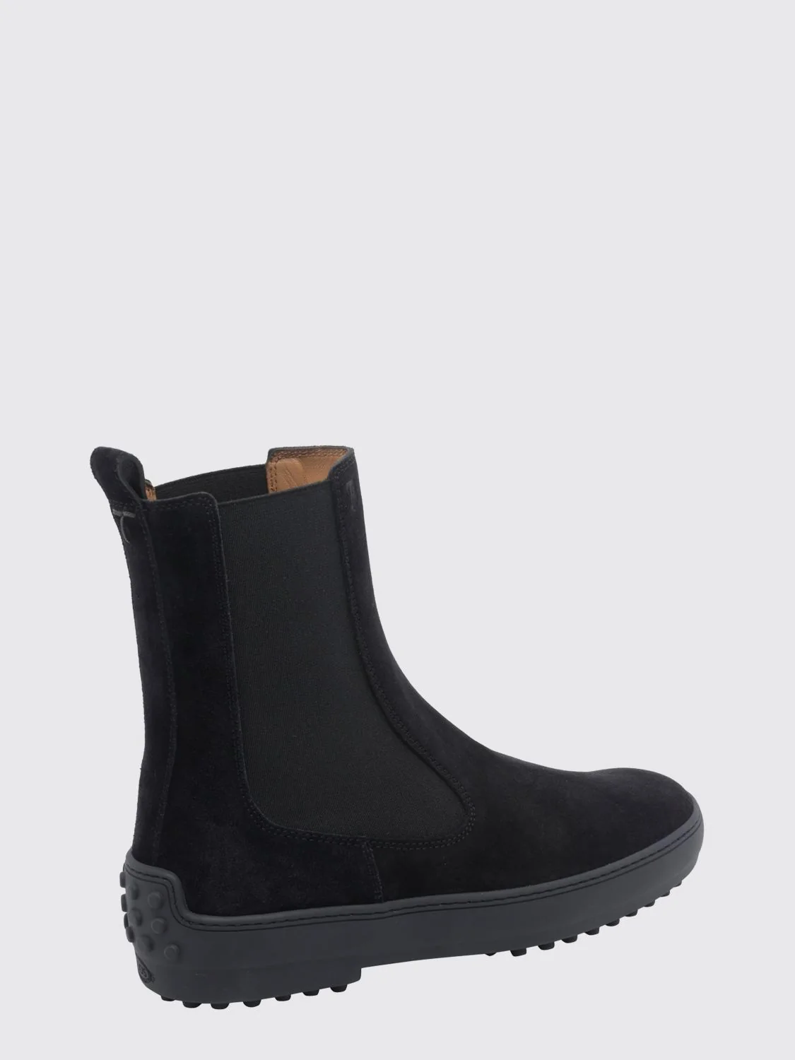 suede chelsea ankle boots with t timeless logo and pebbles