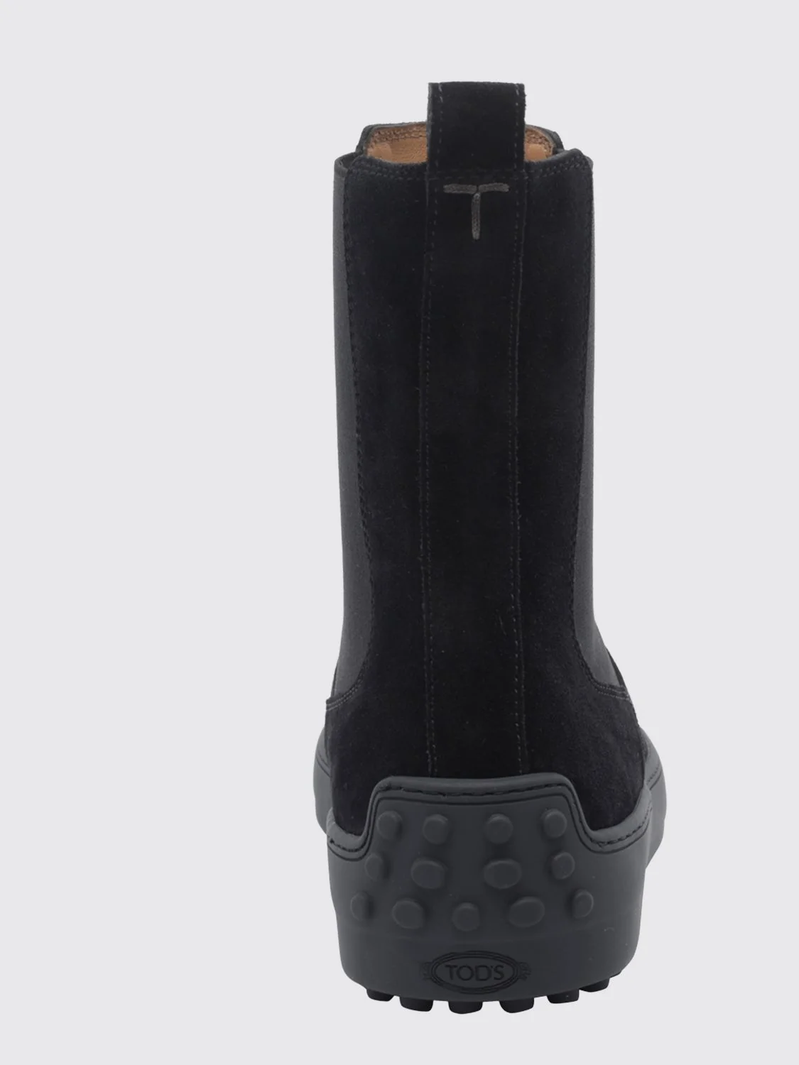 suede chelsea ankle boots with t timeless logo and pebbles