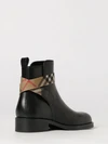 huntley leather biker ankle boots with vintage check inserts