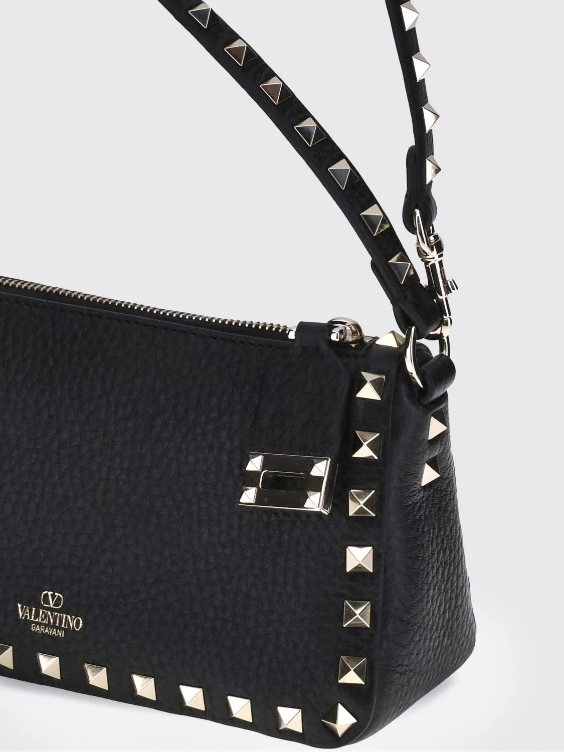 rockstud calfskin leather mini handbag with studs
