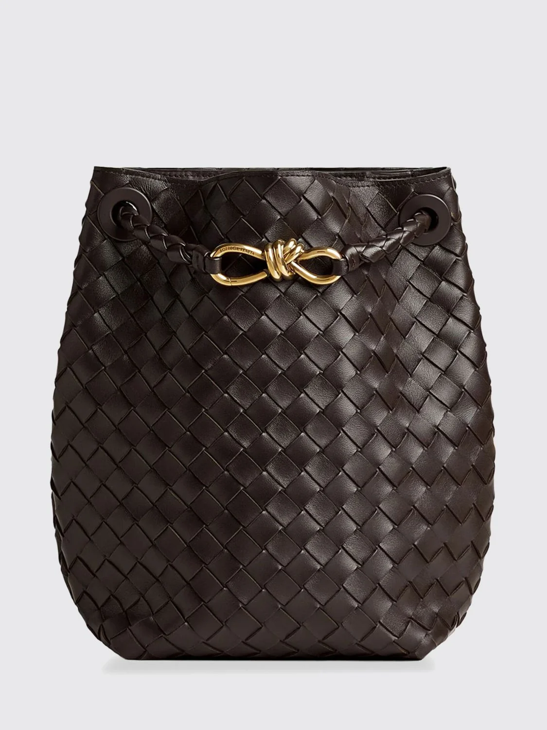 BOTTEGA VENETA OS andiamo woven lambskin bucket bag with adjustable strap