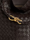andiamo woven lambskin bucket bag with adjustable strap