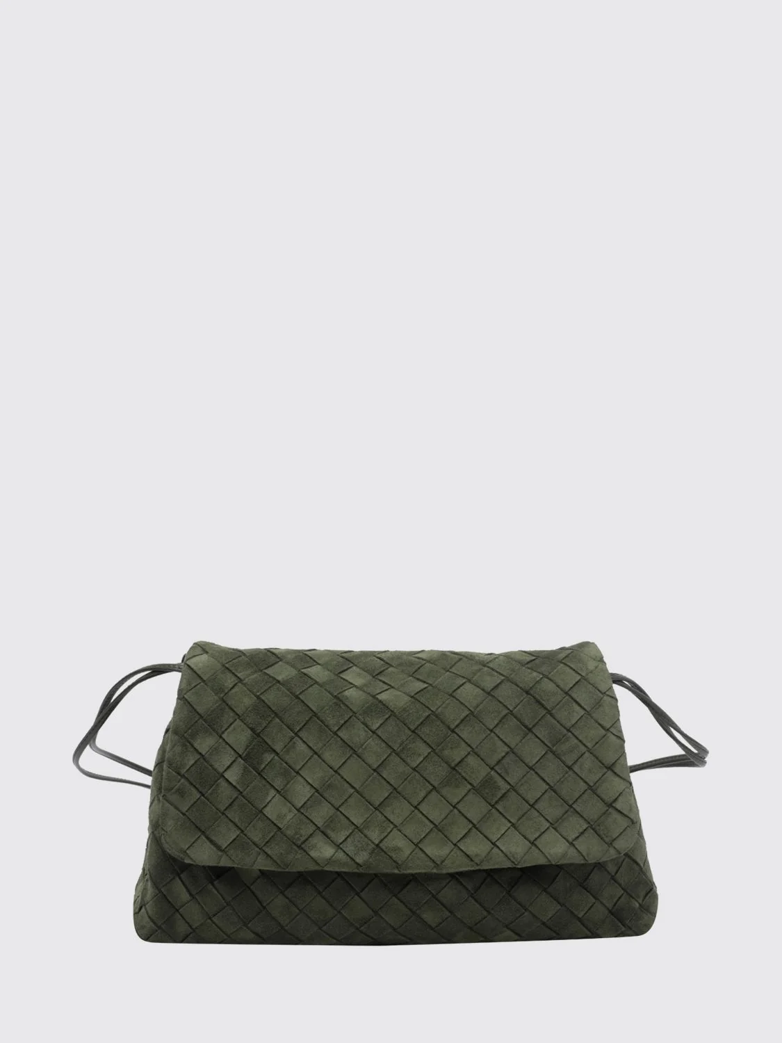 BOTTEGA VENETA OS giorno woven calfskin shoulder bag with flap closure