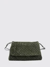 giorno woven calfskin shoulder bag with flap closure