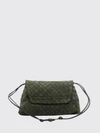 giorno woven calfskin shoulder bag with flap closure