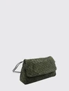 giorno woven calfskin shoulder bag with flap closure