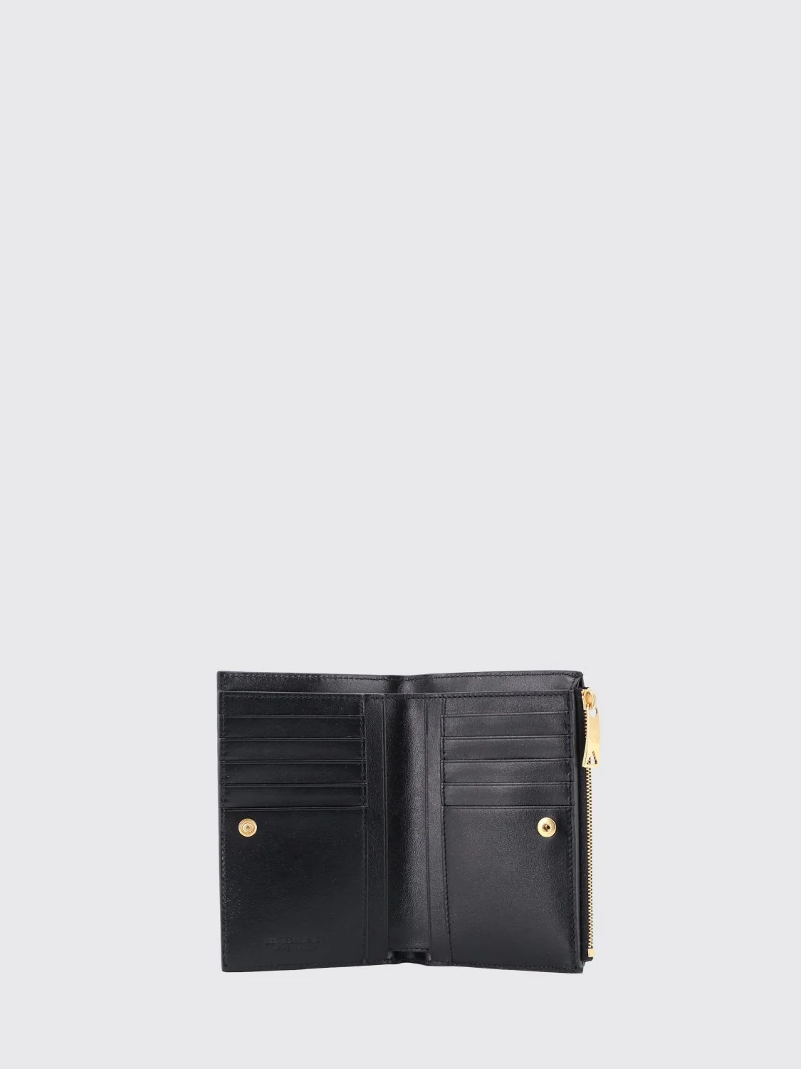 BOTTEGA VENETA OS bifold woven calfskin wallet with card slots and zip pocket