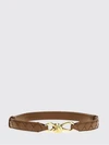 smooth leather belt with metal buckle