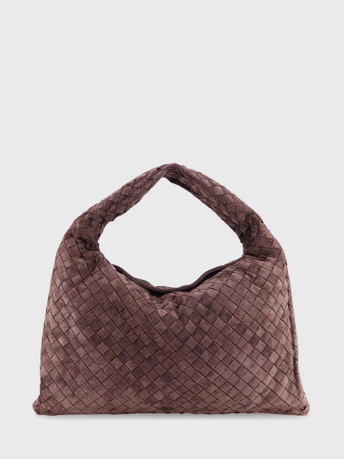 BOTTEGA VENETA OS hop suede shoulder bag with intrecciato weave