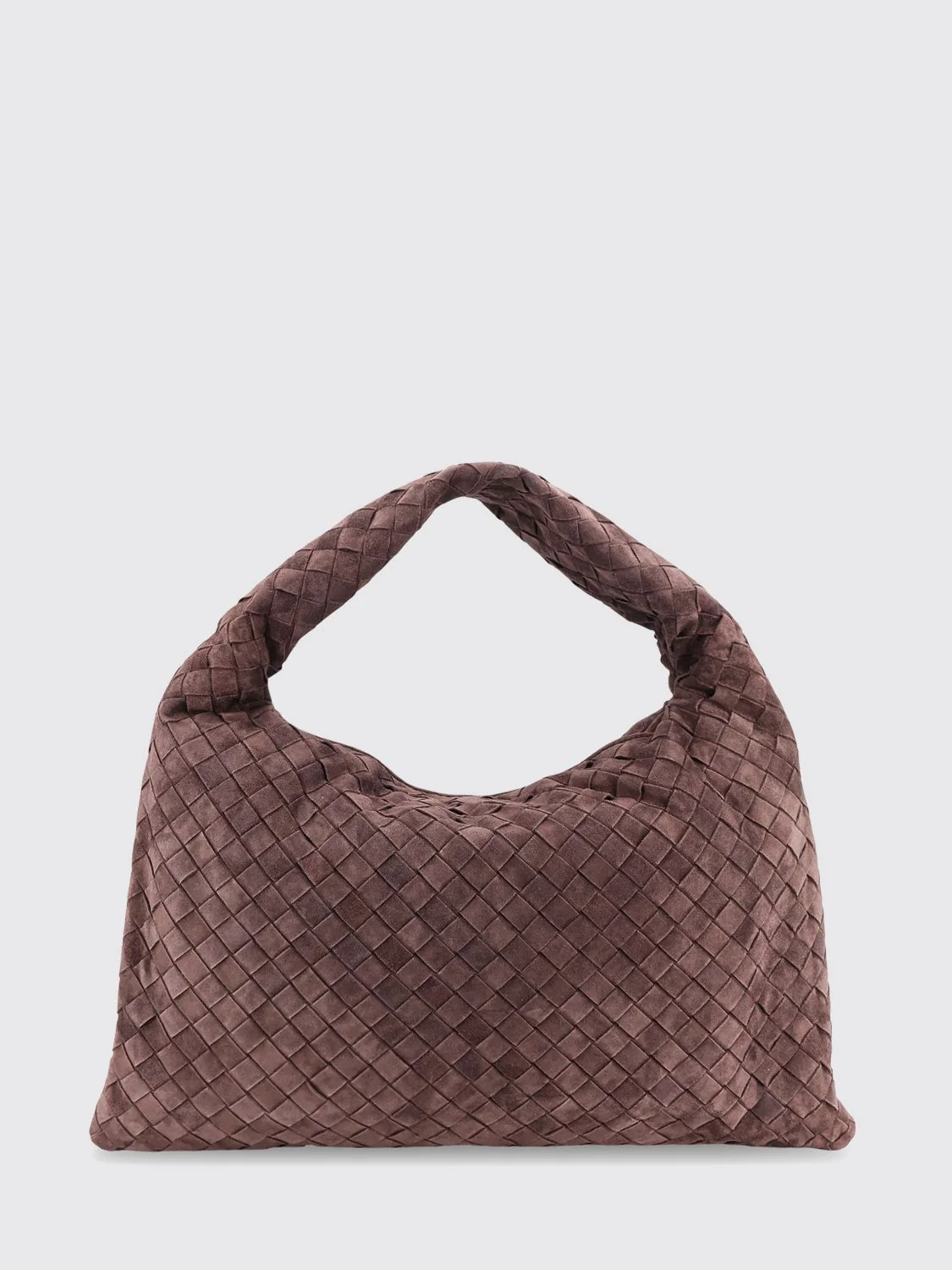 BOTTEGA VENETA OS hop suede shoulder bag with intrecciato weave