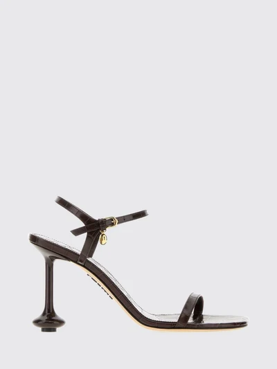 toy crocodile-embossed calfskin sandals with sculptural heel