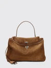rodeo medium shoulder bag in croc-effect suede with charm