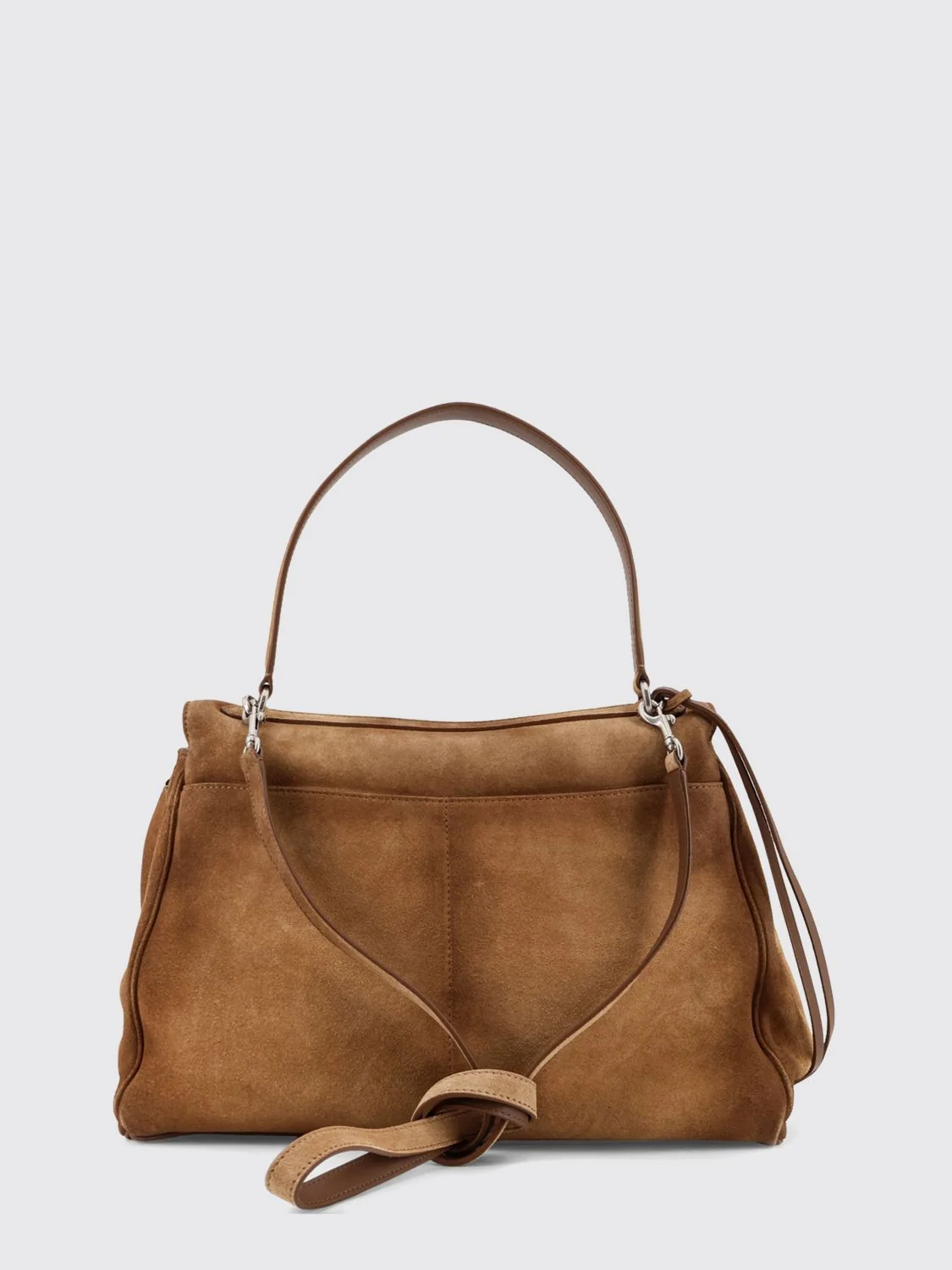 BALENCIAGA OS rodeo medium shoulder bag in croc-effect suede with charm