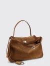 rodeo medium shoulder bag in croc-effect suede with charm