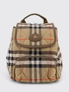 horseshoe nylon backpack with vintage check pattern and ekd logo