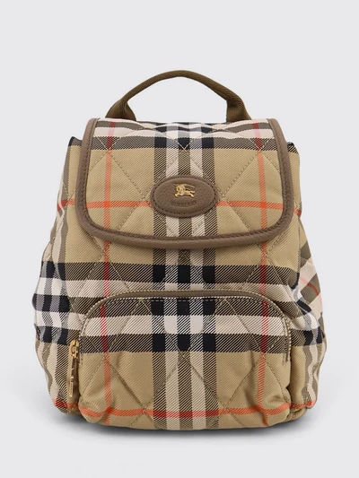 horseshoe nylon backpack with vintage check pattern and ekd logo