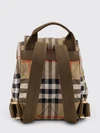 horseshoe nylon backpack with vintage check pattern and ekd logo