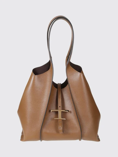 t timeless calfskin shopping bag with logo and removable pouch