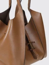 t timeless calfskin shopping bag with logo and removable pouch