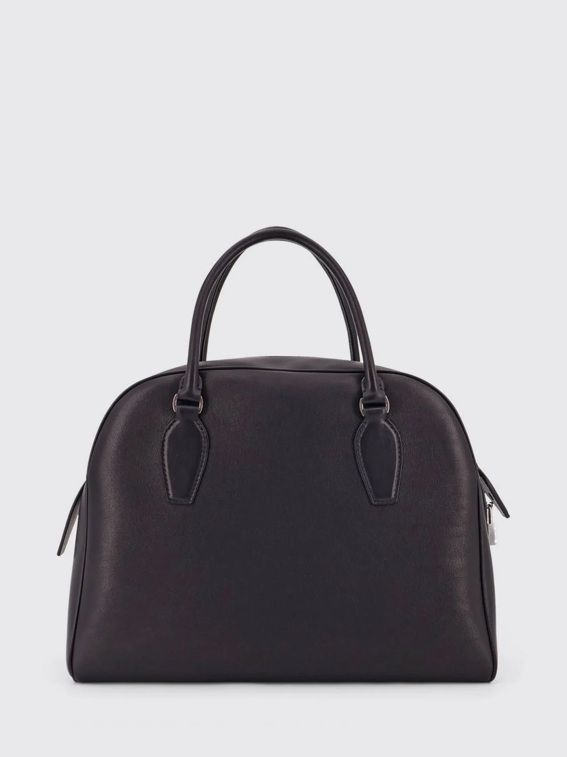 india bowling bag in calf leather with double handle and charm