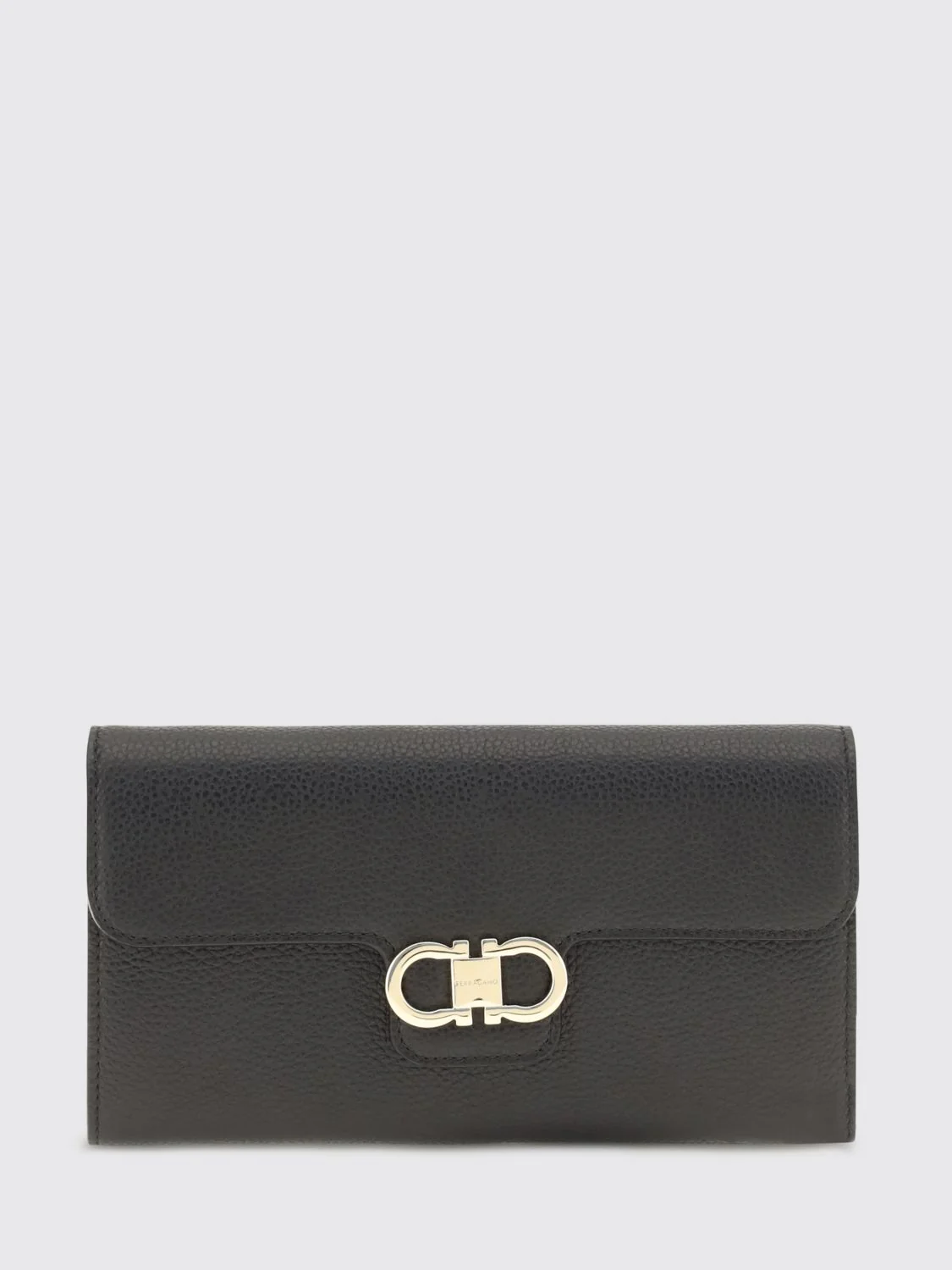 FERRAGAMO OS gancini calfskin wallet on chain with chain strap