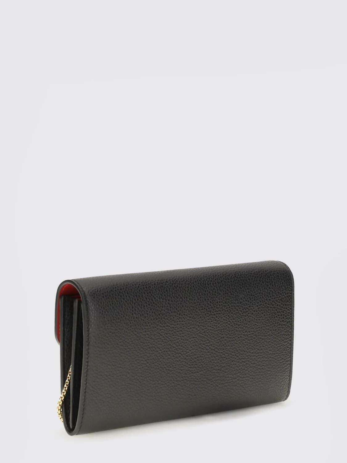 gancini calfskin wallet on chain with chain strap